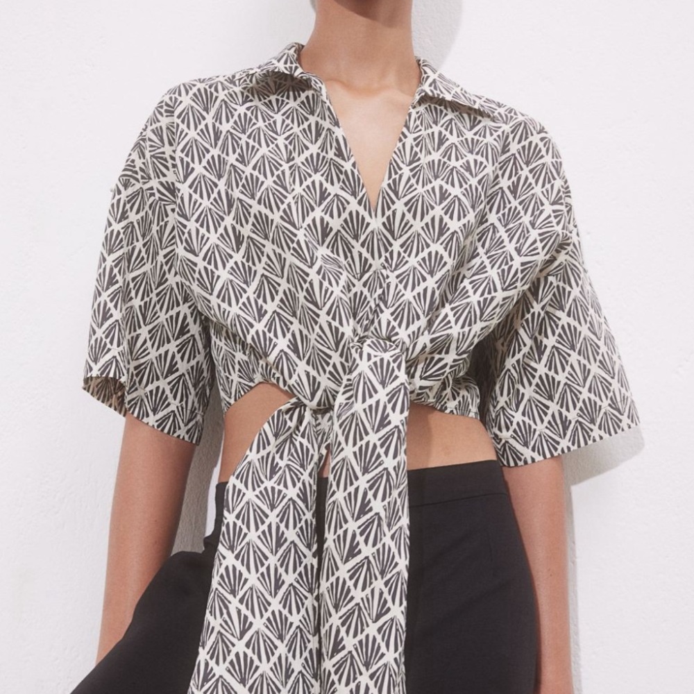H&M Tie Waist Blouse